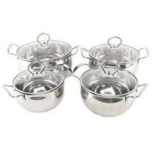 Набір посуду каструль із нержавіючої сталі Edenberg EB-3704 8 предметів з індукційним дном