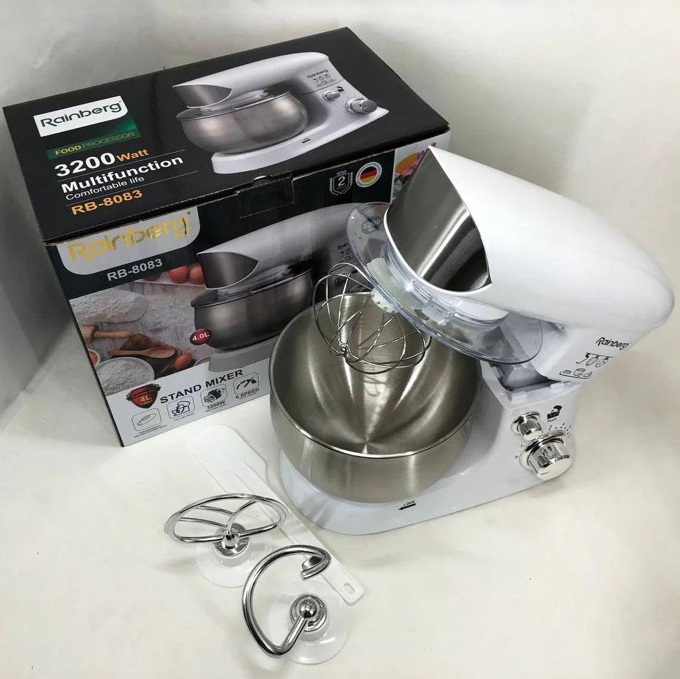 Електричний планетарний міксер Rainberg RB-8083 3200 Вт з насадками - Зображення 6