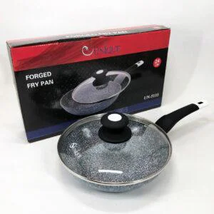 Сковорода Unique UN-5115 24 см з кришкою світлий граніт антипригарне покриття для всіх видів плит