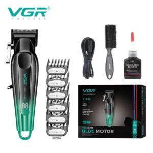 Машинка для стрижки VGR V-662 — 180 хв автономії, 10 Вт, зелена