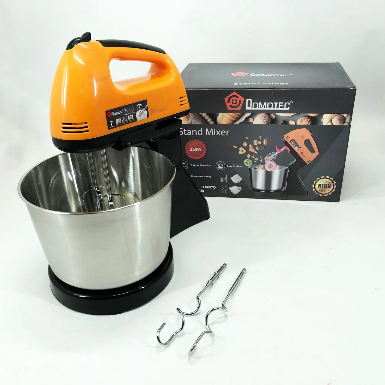 Стаціонарний міксер Domotec R6637O 250 Вт з 7 швидкостями та чашею для кухні - Зображення 11