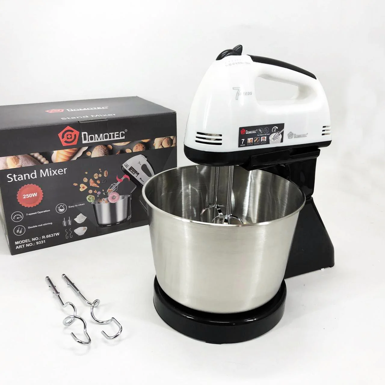 Миксер стаціонарний Domotec R6637W на 250 Вт з 7 швидкостями для кухні - Зображення 12