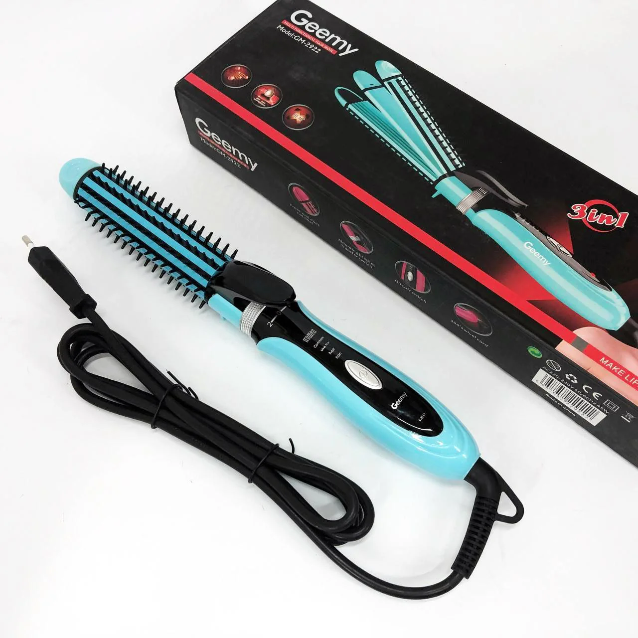 Плойка-утюжок Geemy GM-2922 3в1 для об'ємних укладок - Зображення 9