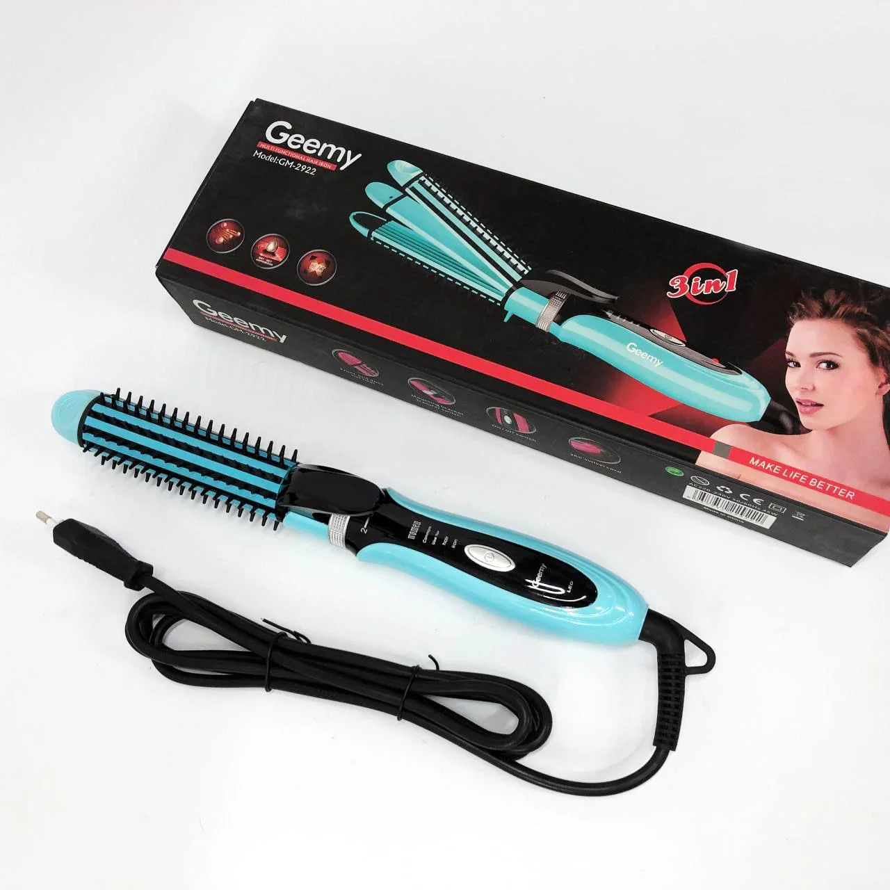 Плойка-утюжок Geemy GM-2922 3в1 для об'ємних укладок - Зображення 2