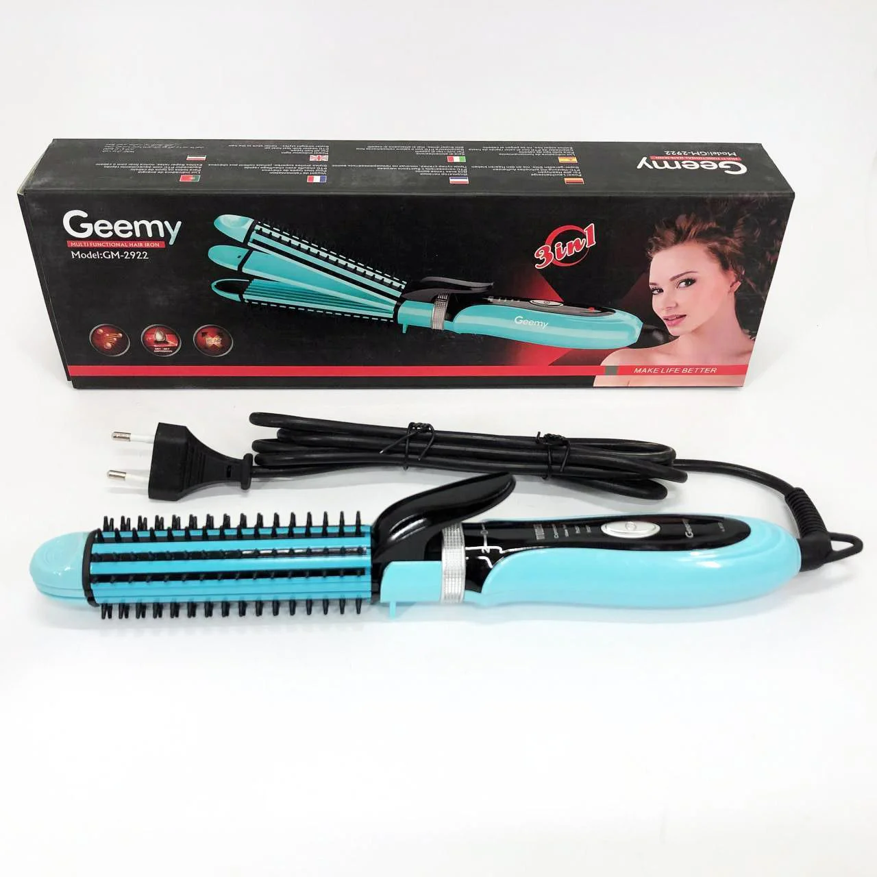 Плойка-утюжок Geemy GM-2922 3в1 для об'ємних укладок - Зображення 11