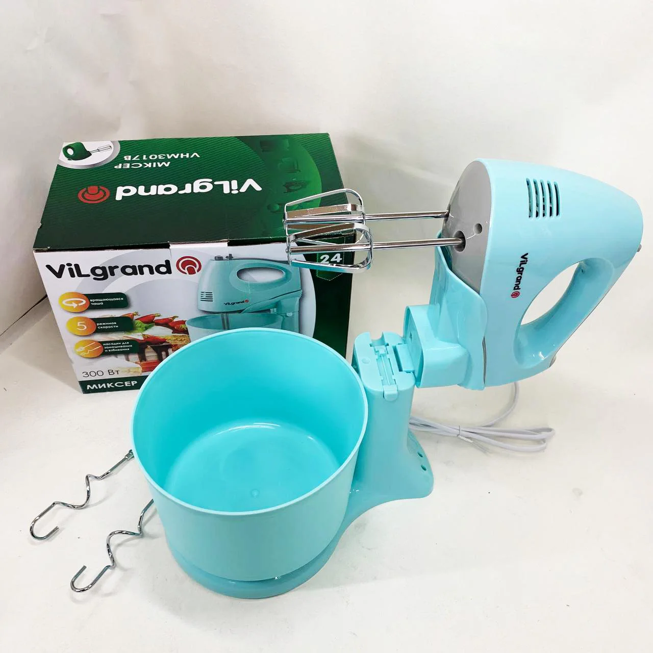 Миксер ViLgrand VHM3017B з 5 швидкостями та потужністю 300 Вт - Зображення 8