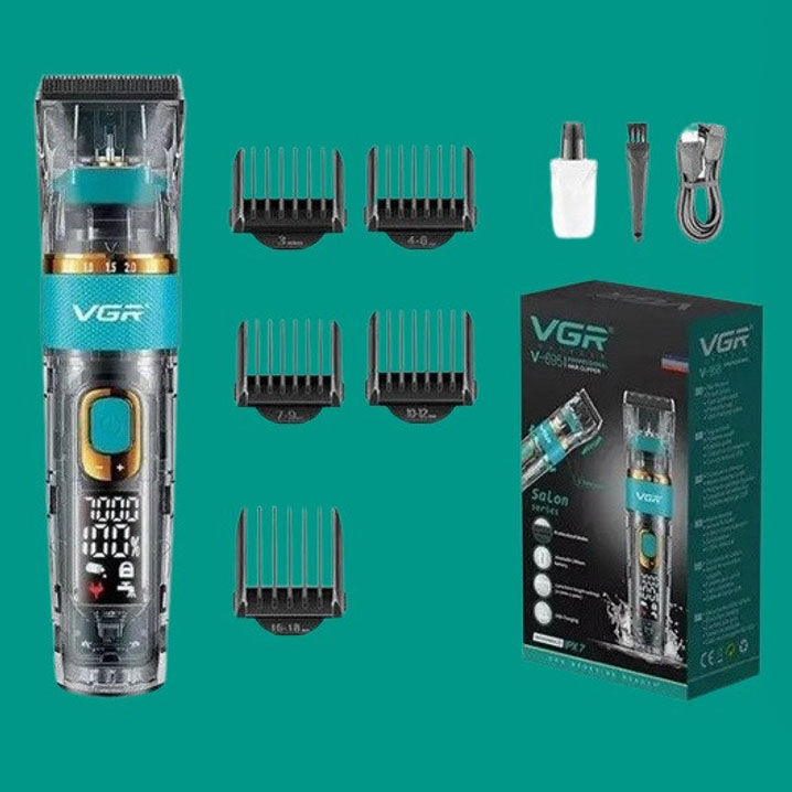 Машинка для стрижки волос VGR V-695 з LED дисплеєм та IPX7 влагозахистом - Зображення 12