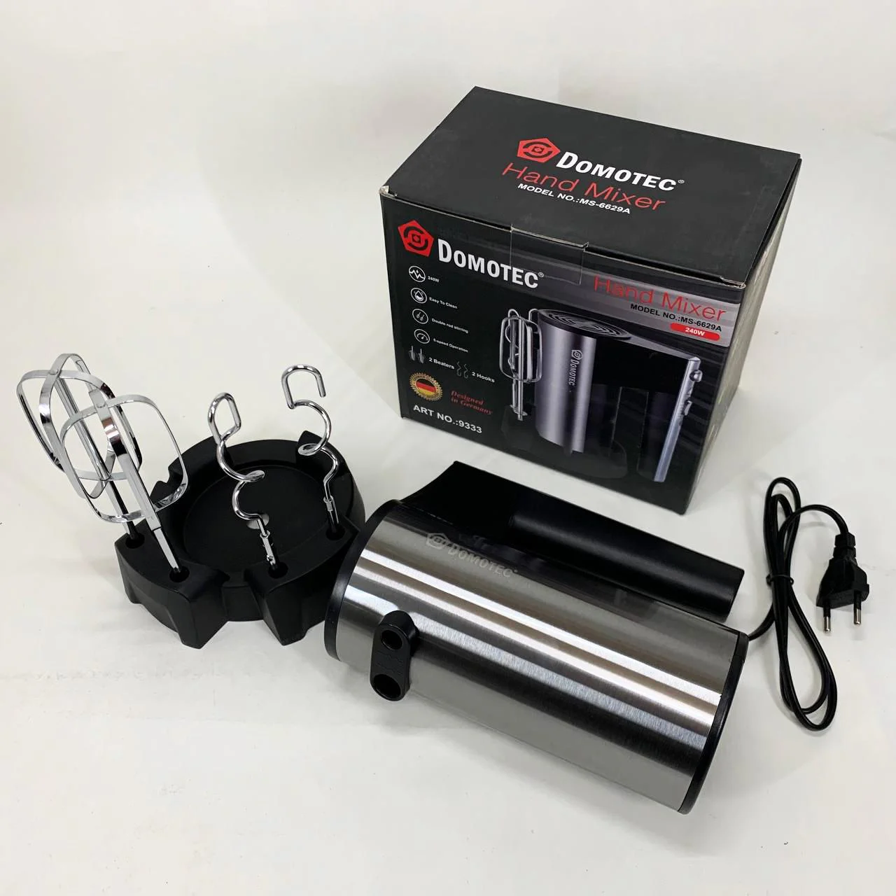 Миксер ручний DOMOTEC R6629A 240Вт 5 швидкостей з двома насадками - Зображення 12