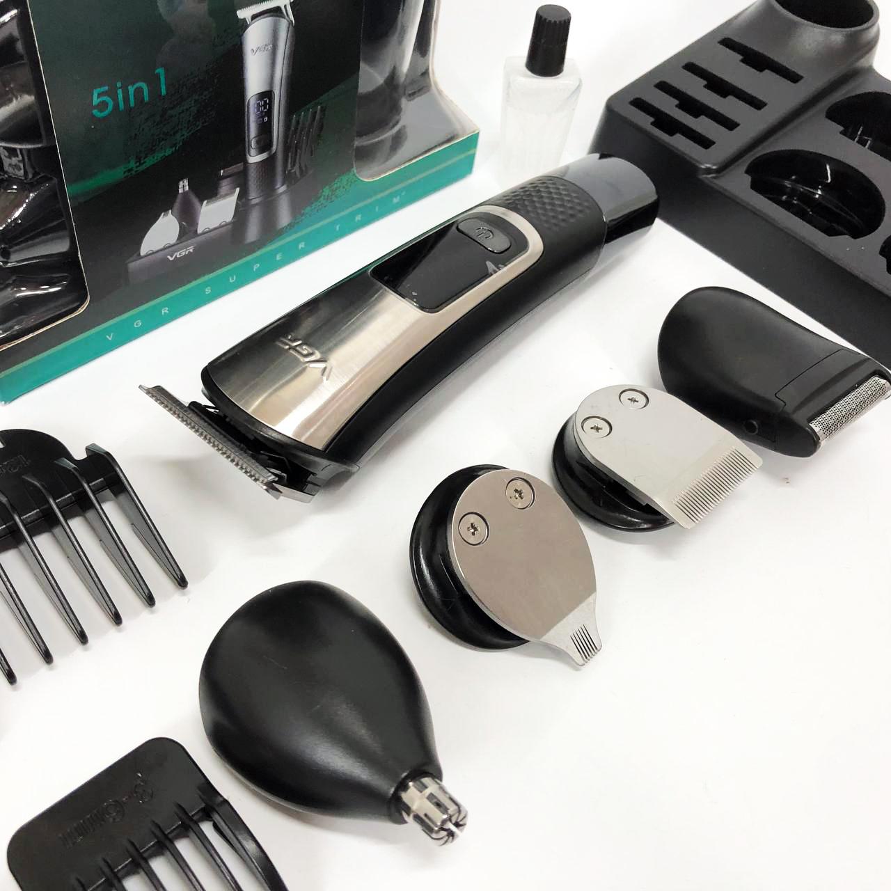 Набір для стрижки VGR V-111 5 в 1 з 9 насадками та акумулятором для універсального використання - Зображення 9