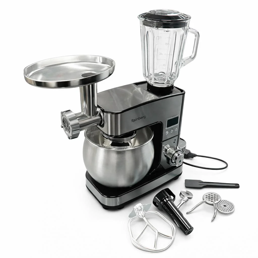 Універсальний кухонний комбайн Rainberg RB-8087 — потужний 4200Вт міксер з тестомесом і блендером - Зображення 10