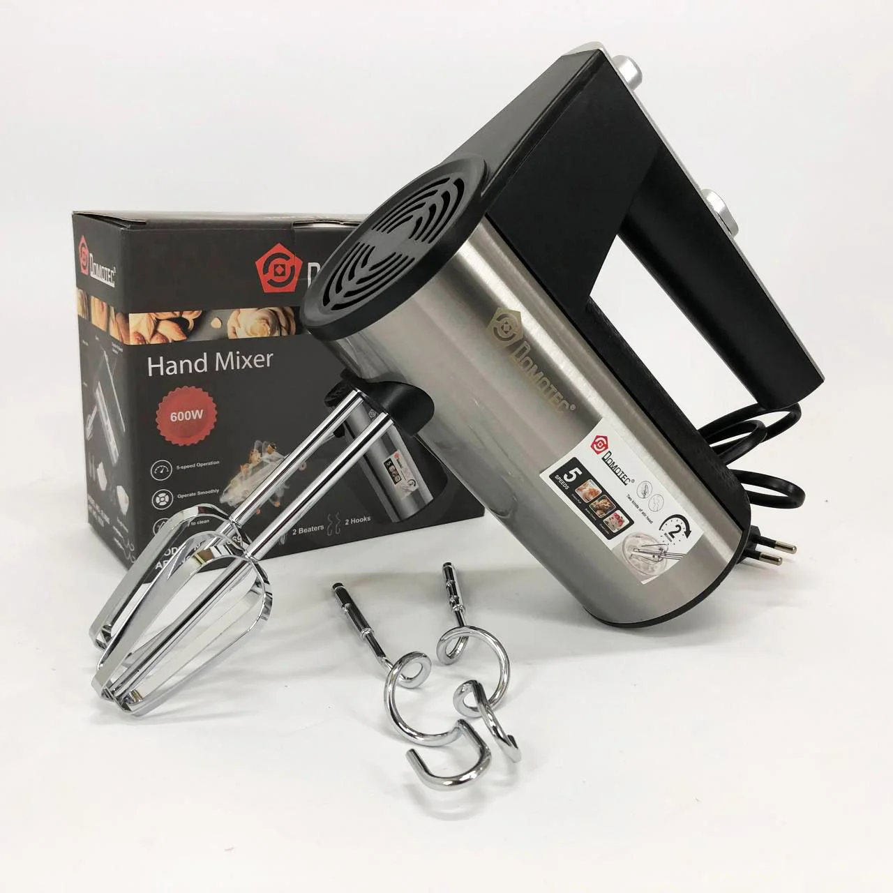 Ручний міксер DOMOTEC R.6690 універсальний 5 швидкостей 200 W - Зображення 7
