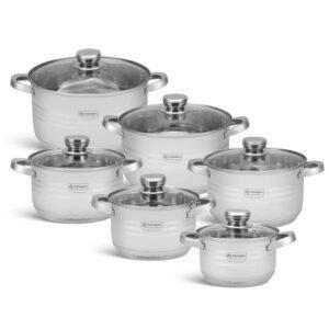 Набір каструль Edenberg EB-4075 12 предметів з нержавіючої сталі