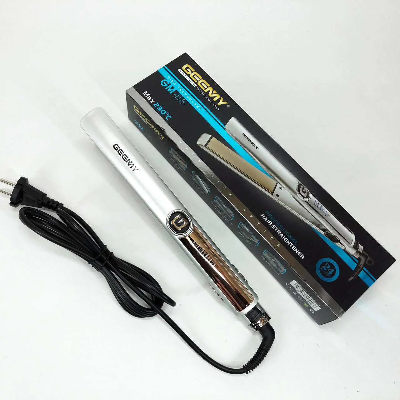 Выпрямитель-утюжок для волос Gemei GM-416 з LED-дисплеєм та 5 температурними режимами - Зображення 4