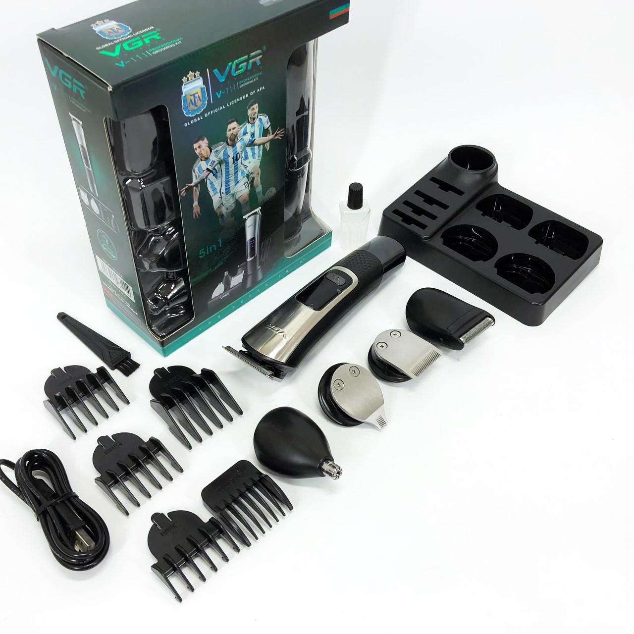 Набір для стрижки VGR V-111 5 в 1 з 9 насадками та акумулятором для універсального використання - Зображення 8