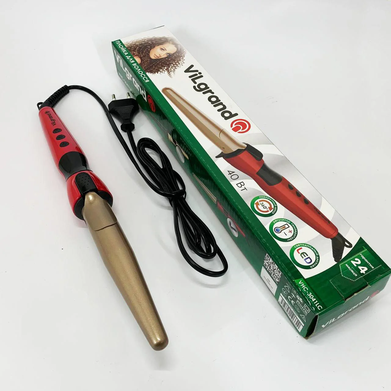 ViLgrand VHC-3041LC — Конусна плойка з анодованим алюмінієвим покриттям та LED дисплеєм - Зображення 6