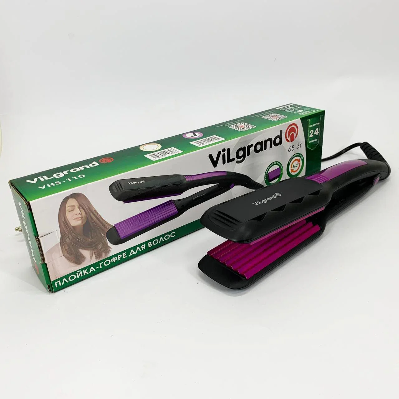 Волосся Плойка-гофре ViLgrand VHS-110 з керамічним покриттям для стильних укладок - Зображення 8