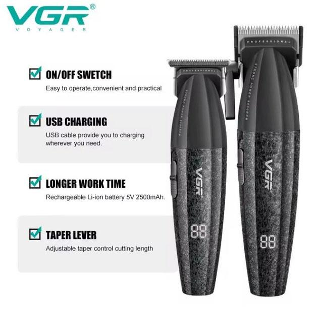 Професійний набір для стрижки VGR V-640 — акумуляторний, 9000 об/хв - Зображення 6