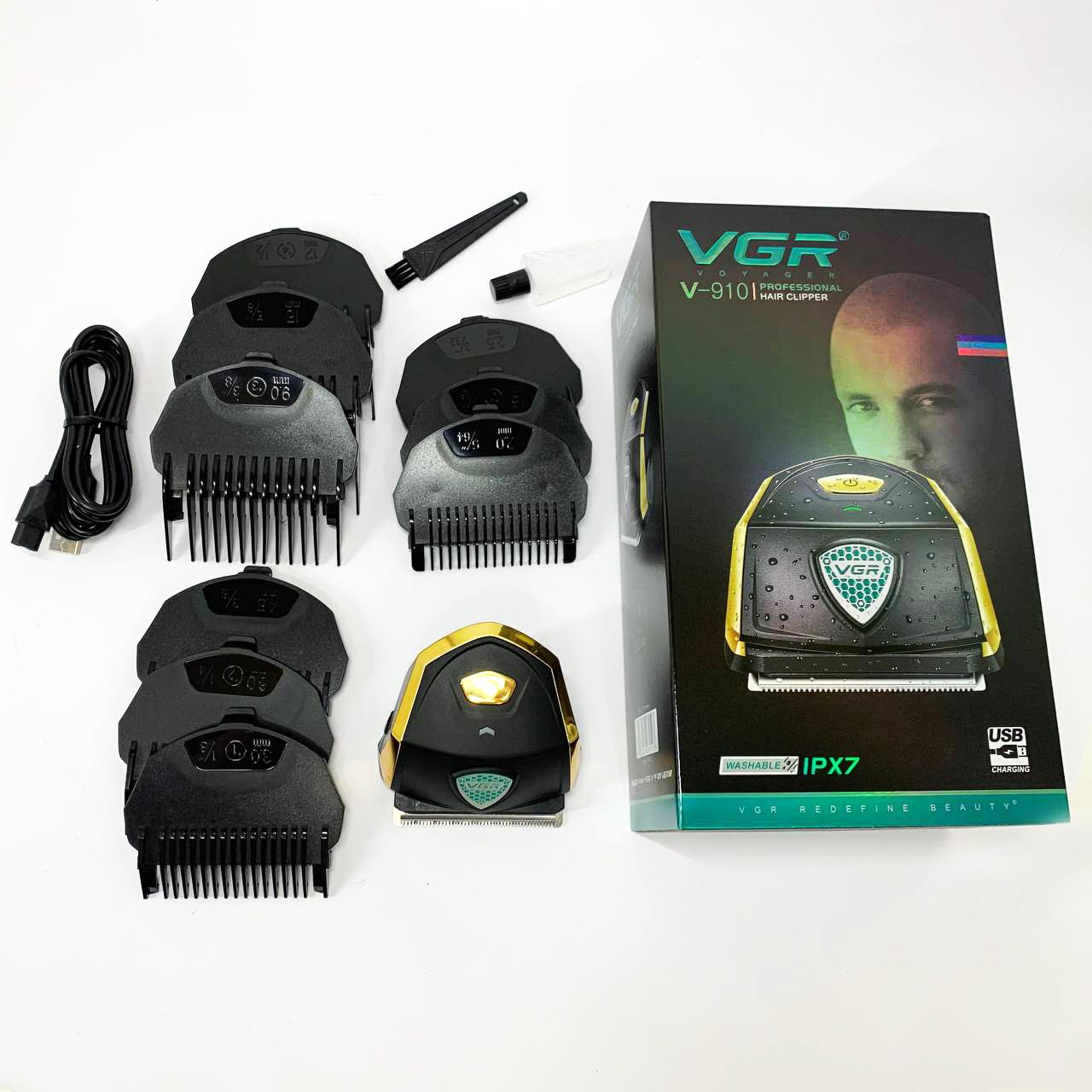 Акумуляторна машинка VGR V-910 — IPX7, 9 насадок, до 90 хв роботи - Зображення 12