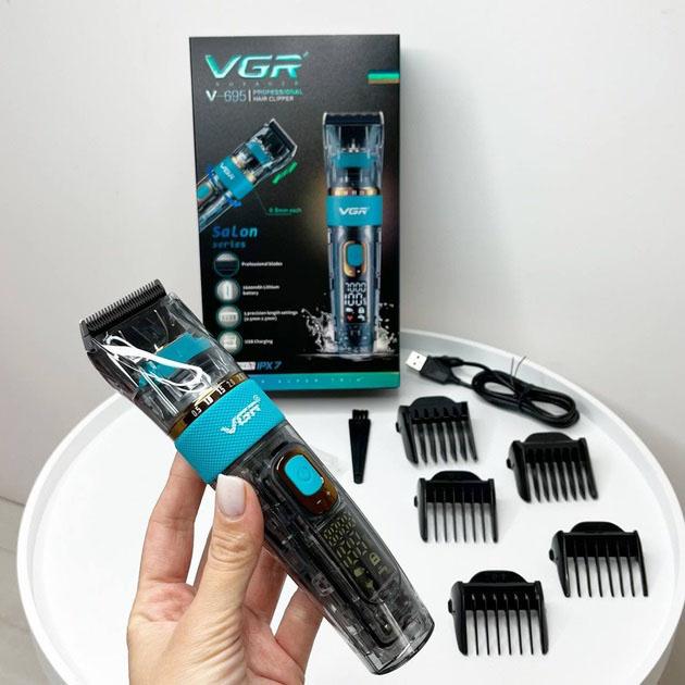 Машинка для стрижки волос VGR V-695 з LED дисплеєм та IPX7 влагозахистом - Зображення 13