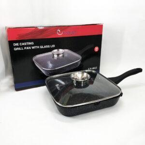 Сковорода-гриль Unique UN-4012 прямокутна 28 см з кришкою та гранітним антипригарним покриттям для всіх плит