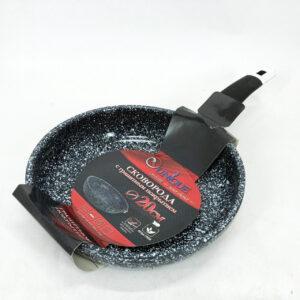 Сковорода Unique UN-5102 20 см світлий граніт з антипригарним покриттям та бакелітовою ручкою сіра