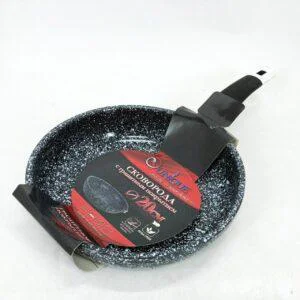 Сковорода Unique UN-5102 20 см світлий граніт з антипригарним покриттям та бакелітовою ручкою сіра