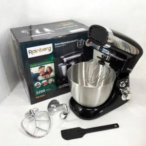 Тестоміс Rainberg RB-8081 планетарний кухонний комбайн 3200 Вт з нержавіючою чашею