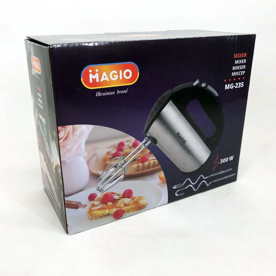 Миксер Magio MG-235 – потужний, компактний ручний міксер з нержавіючої сталі. - Зображення 11