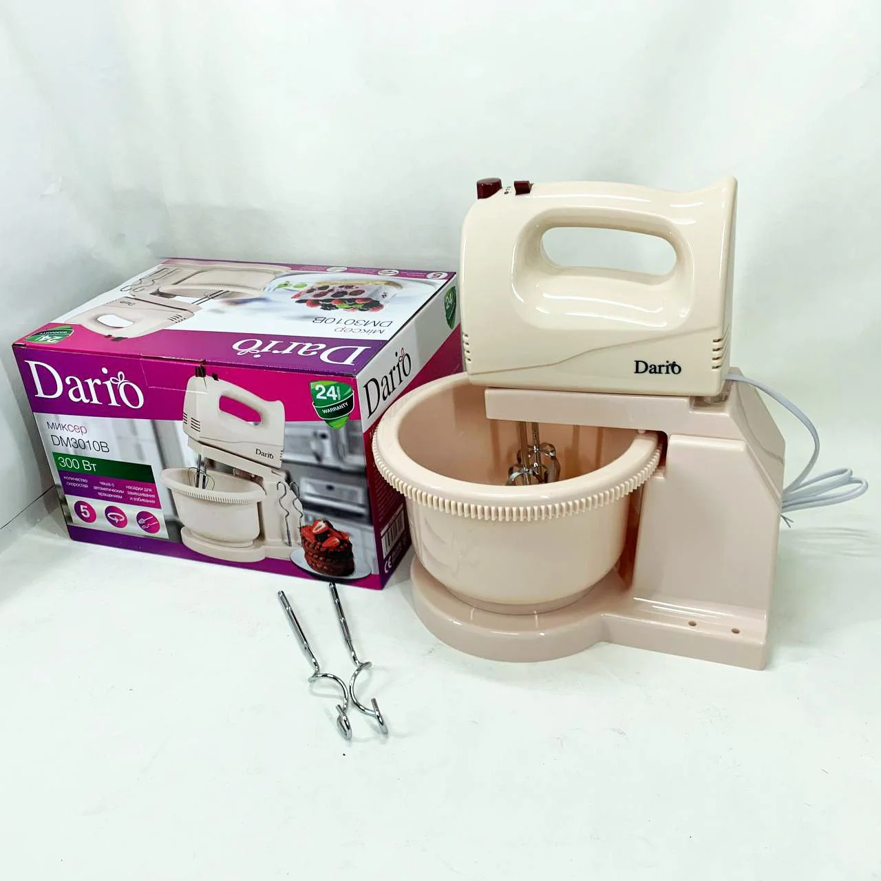 Миксер Dario DM3010B з чашею, 5 швидкостей і потужністю 300 Вт - Зображення 4