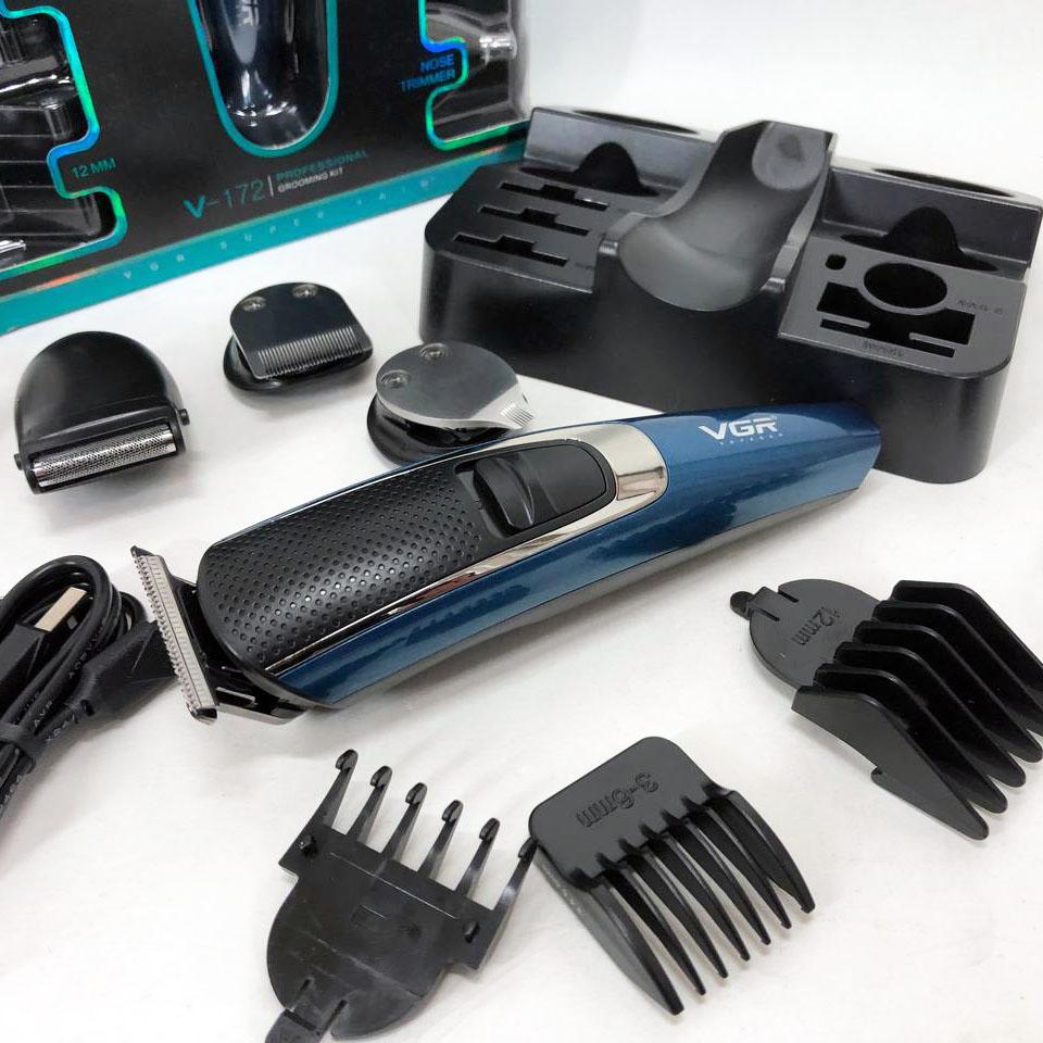 Машинка триммер VGR V-172 4в1 для стрижки волосся на акумуляторі та електробритва - Зображення 3