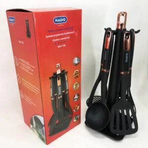 Набір кухонних приборів Magio MG-1126 — ергономічні силиконові та нейлонові інструменти для комфортного приготування їжі.