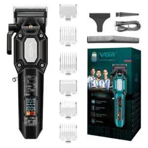 Машинка для стрижки VGR V-600 — акумуляторна 2000 мА·год, DLC-лезо, до 200 хв