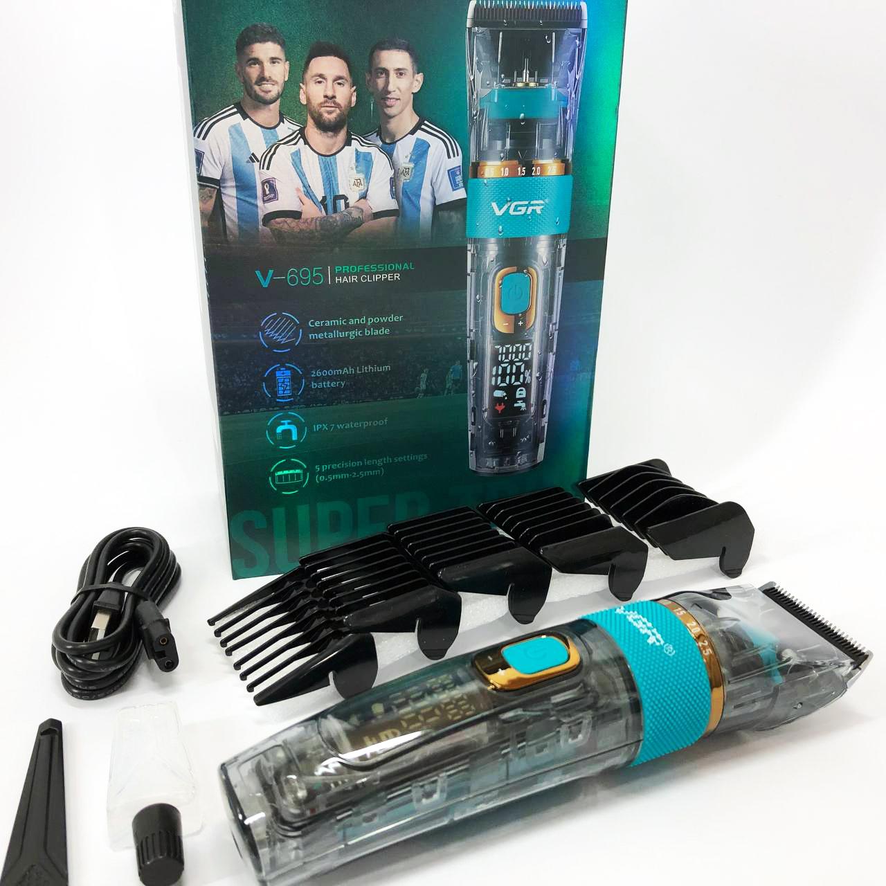Машинка для стрижки волос VGR V-695 з LED дисплеєм та IPX7 влагозахистом - Зображення 15