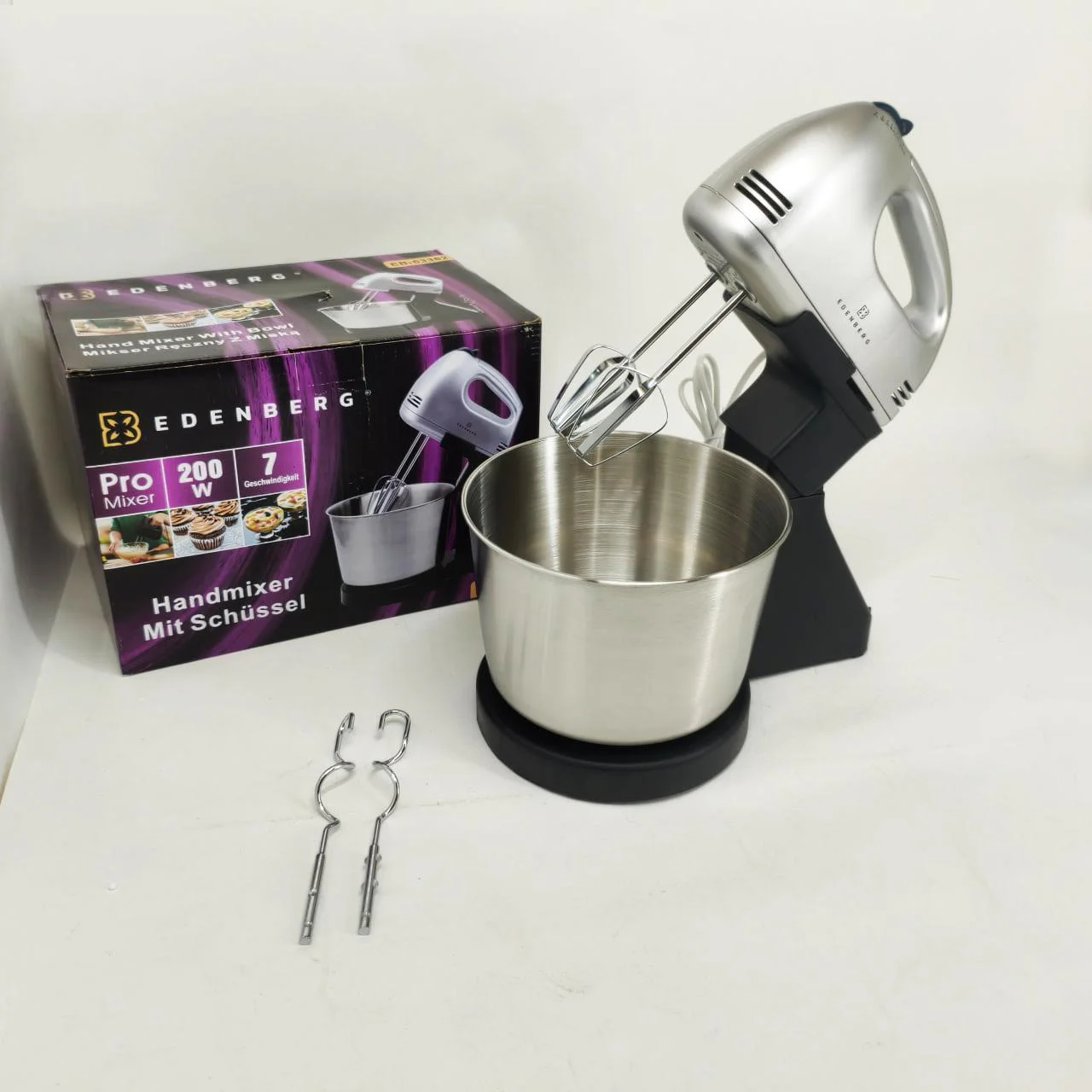 Міксер з чашею Edenberg EB-63362 200Вт сріблястий | Надійний та функціональний для домашньої кухні. - Зображення 4