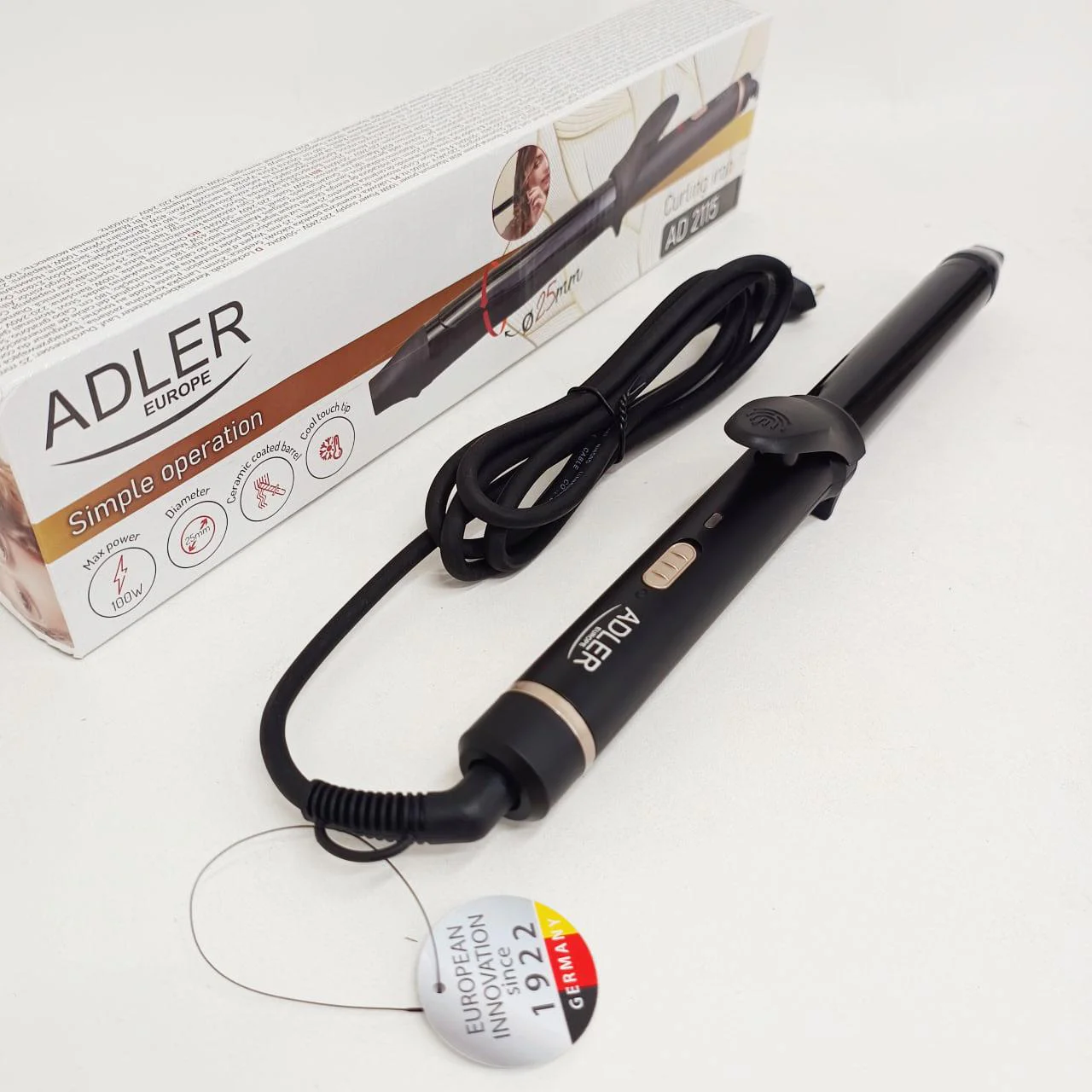 Плойка Adler AD 2115 Curly 100Вт з керамічним покриттям для локонів середньої товщини - Зображення 2