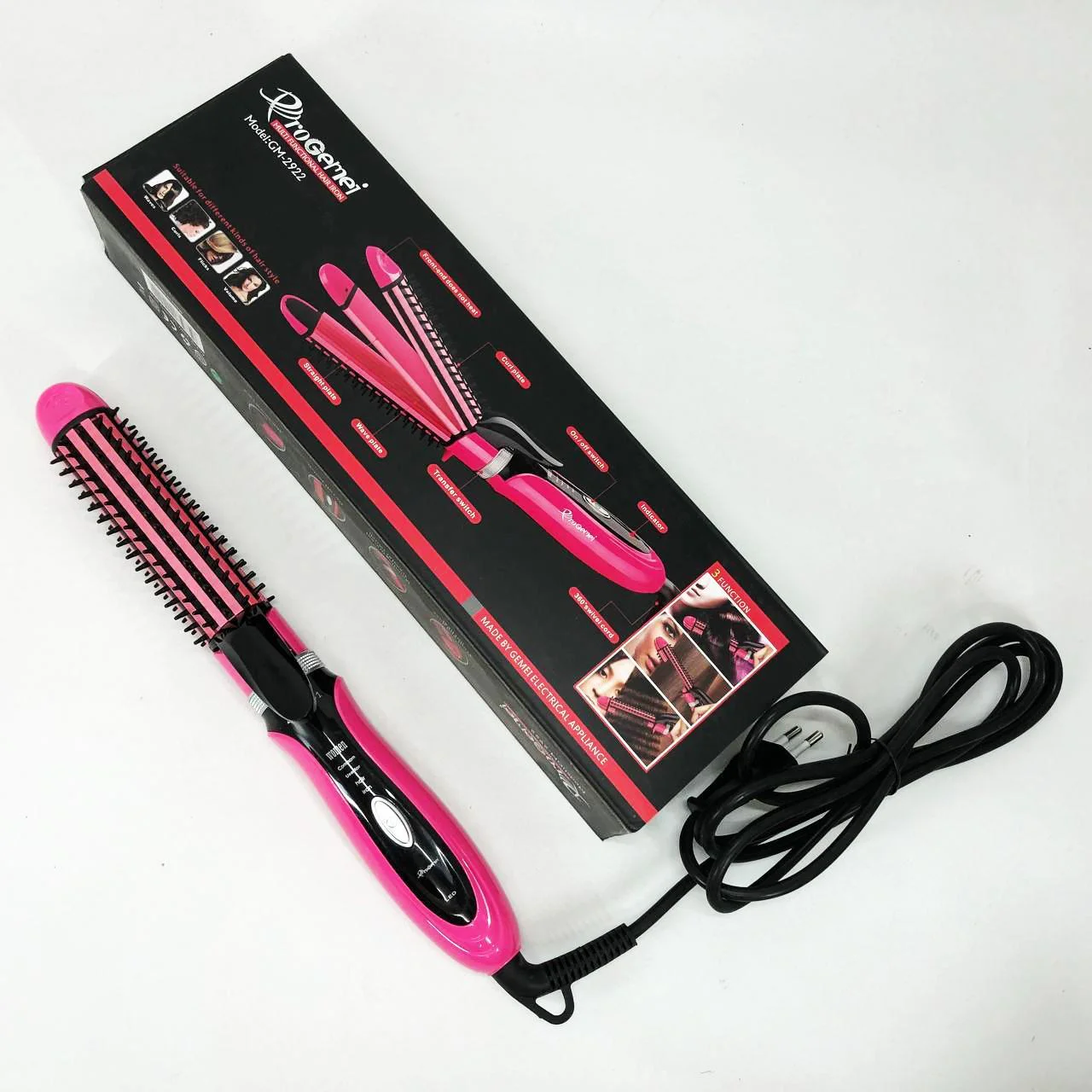 Плойка-утюжок Geemy GM-2922 3в1 - Універсальний стайлер для волосся з швидким нагрівом - Зображення 10