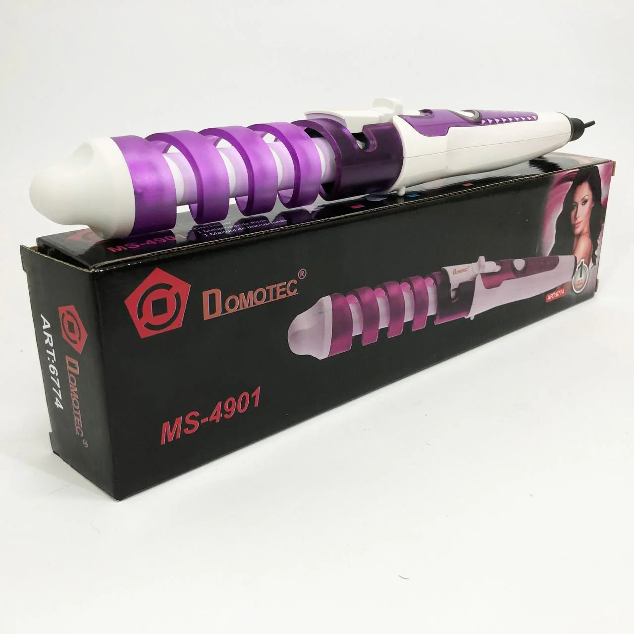 Плойка спиральна Domotec MS-4901 з керамічно-турмаліновим покриттям для об'єму локонів - Зображення 7