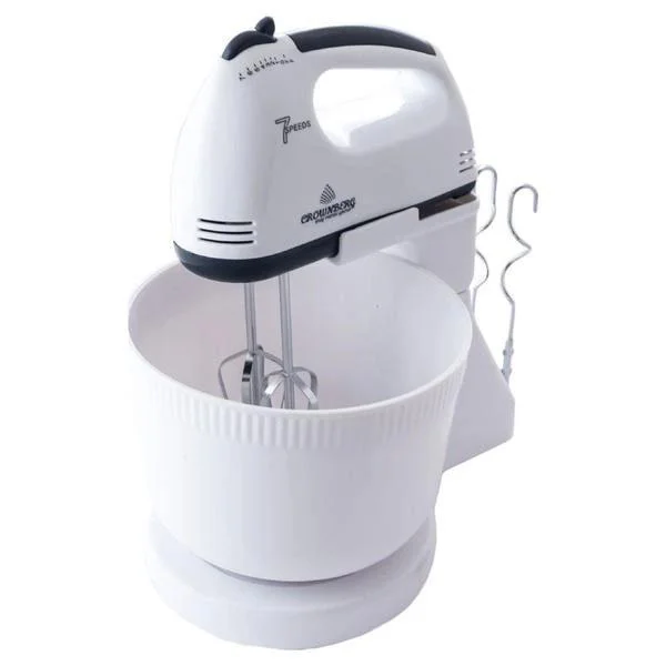 Миксер Crownberg CB-7320 ручний з підставкою та чашею 2л 300 Вт на 7 швидкостей - Зображення 3