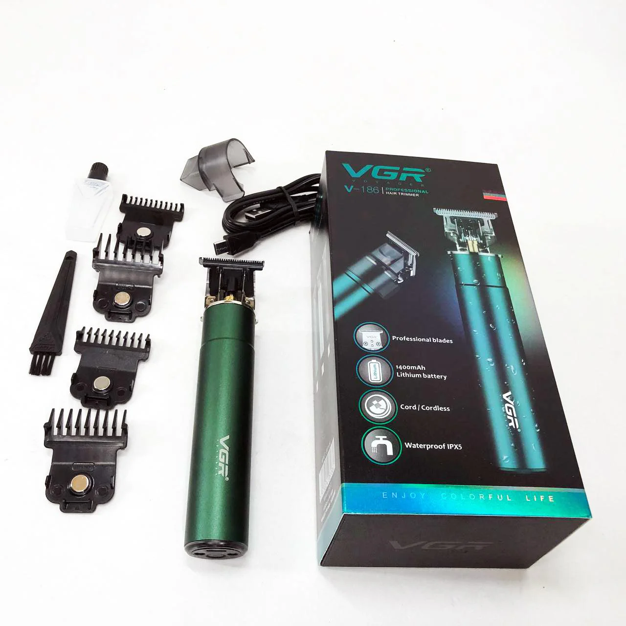 Машинка для стрижки VGR V-186 — акумуляторний тример T-ніж, 180 хв роботи - Зображення 8