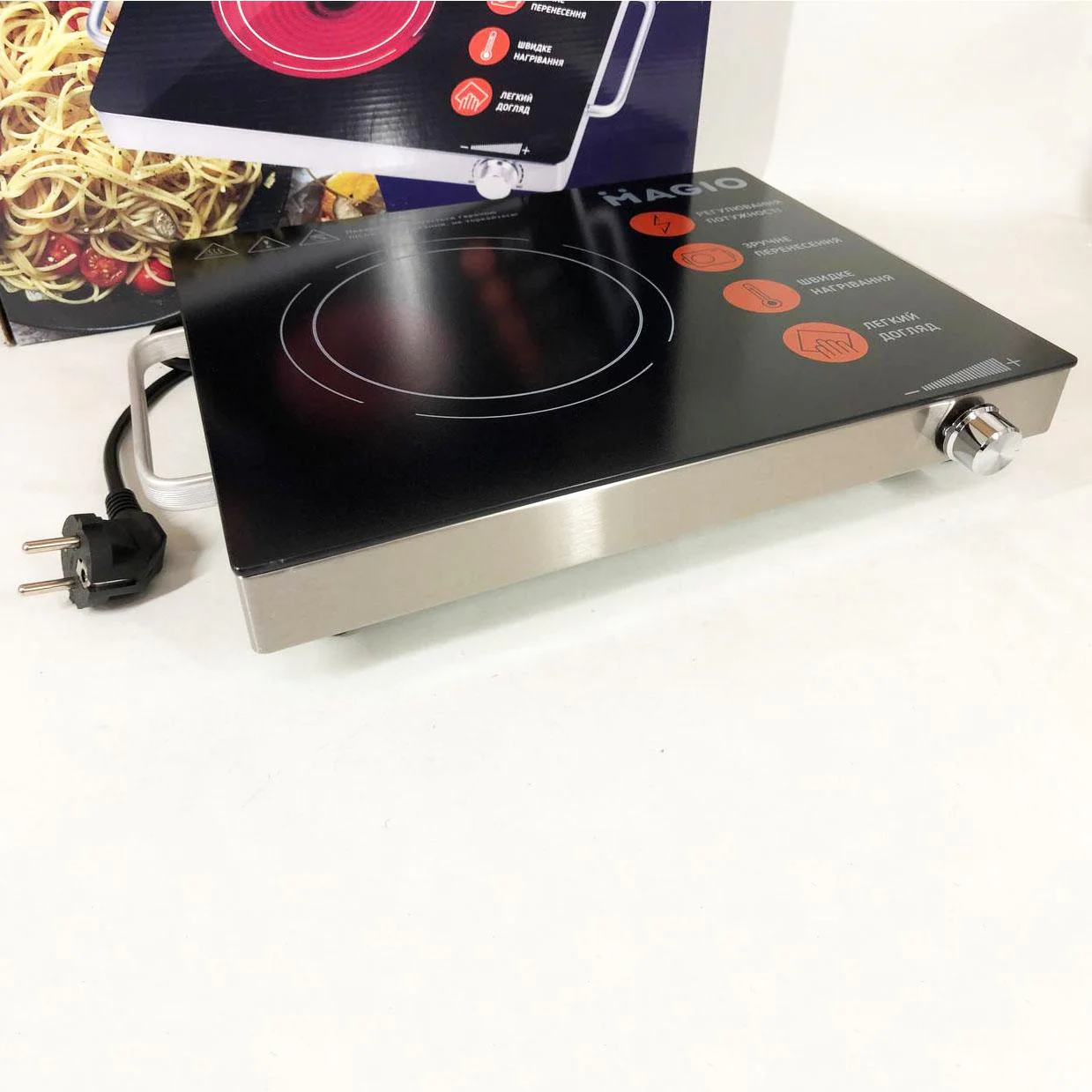 Настільна плита Magio MG-442 1500 Вт з інфрачервоним нагріванням для швидкого приготування їжі. - Зображення 10