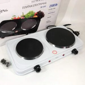 Плитка електрична Suntera DP-1935W з 2 конфорками для швидкого приготування їжі в будь-яких умовах.