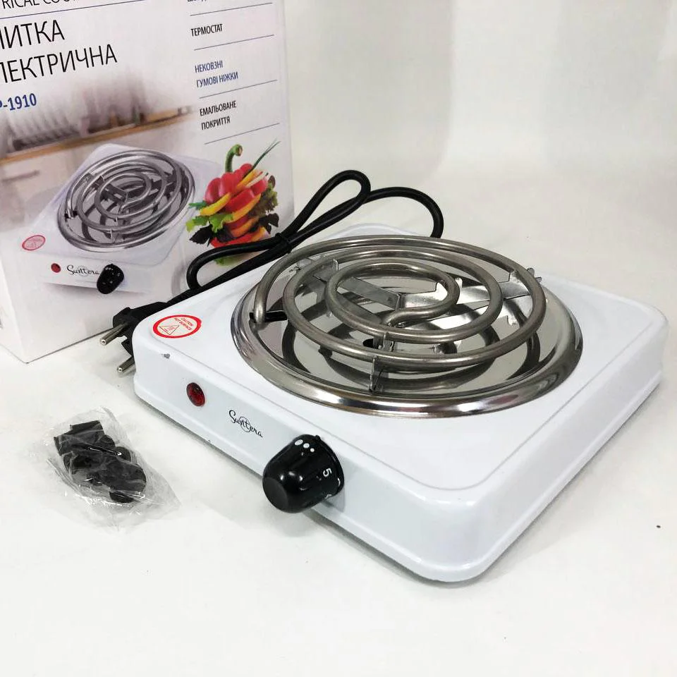 Плита електрична Suntera SP-1910, Міні електроплита, Потужна настільна електроплита для компактних просторів.