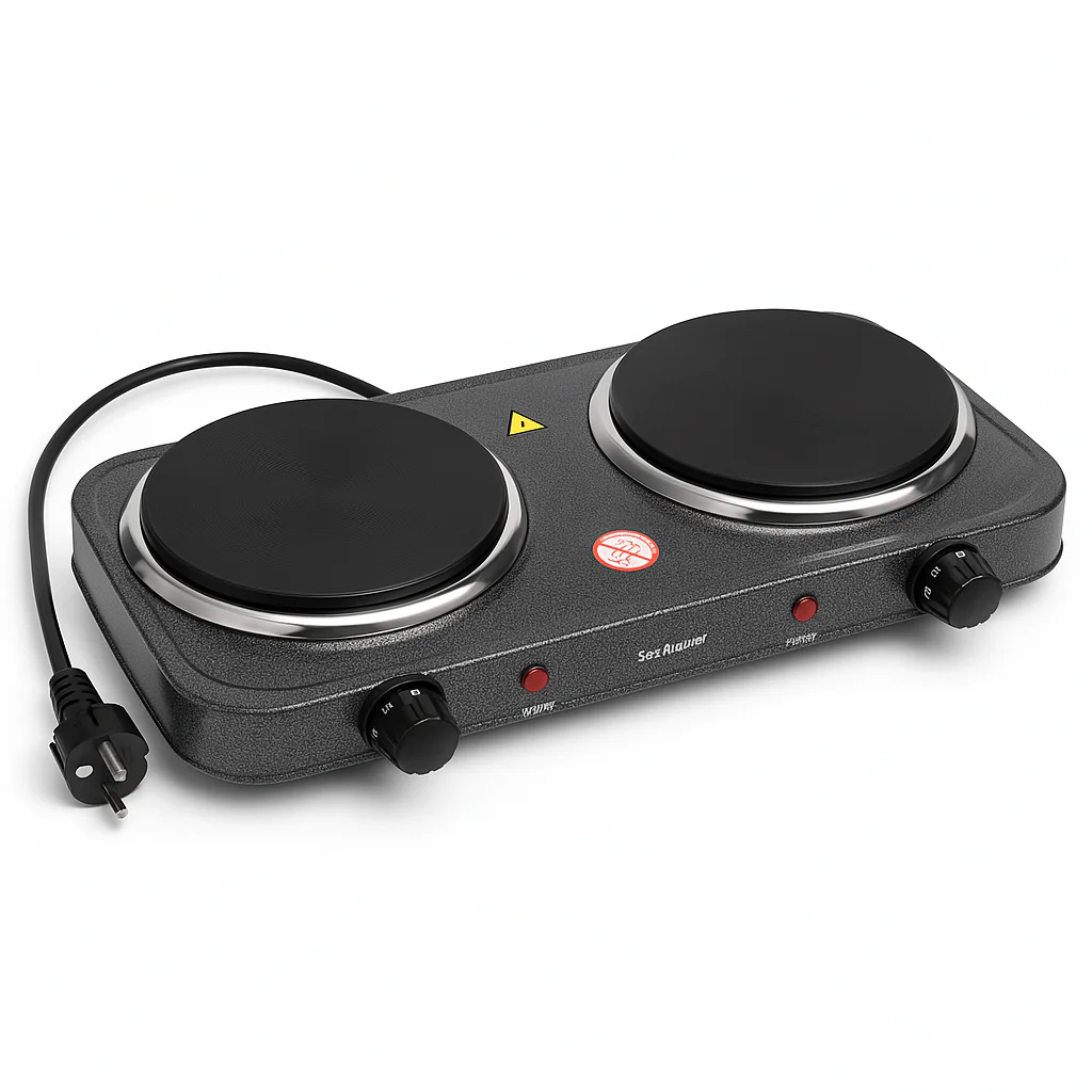 Настільна плита електрична Sea Breeze SB-065 2500 Вт, подвійна конфоркова для зручного приготування їжі. - Зображення 16