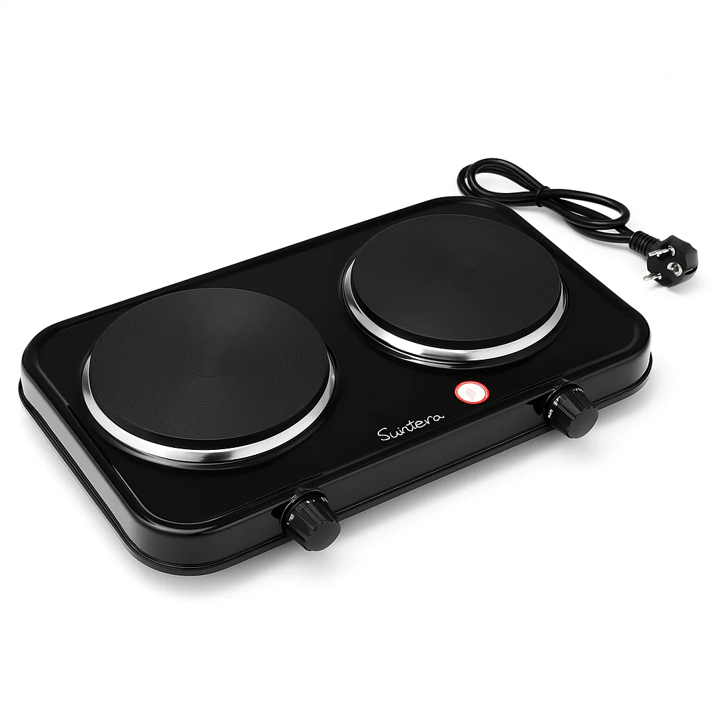 Плитка настільна електрична Suntera DP-1935B з двома конфорками для швидкого приготування їжі. - Зображення 8