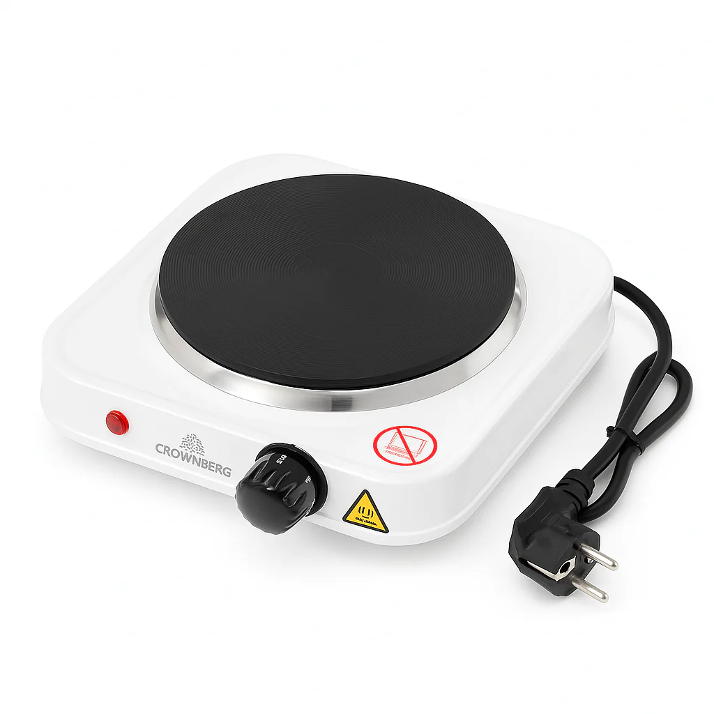 Електрична плита Crownberg CB-3742 настільна одноконфорочна для дачі та економії місця. - Зображення 17