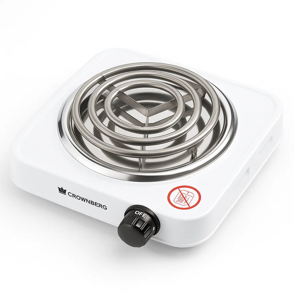 Плита Crownberg CB-3740 настільна електрична однокомфоркова спіральна для компактного використання на кухні. - Зображення 21