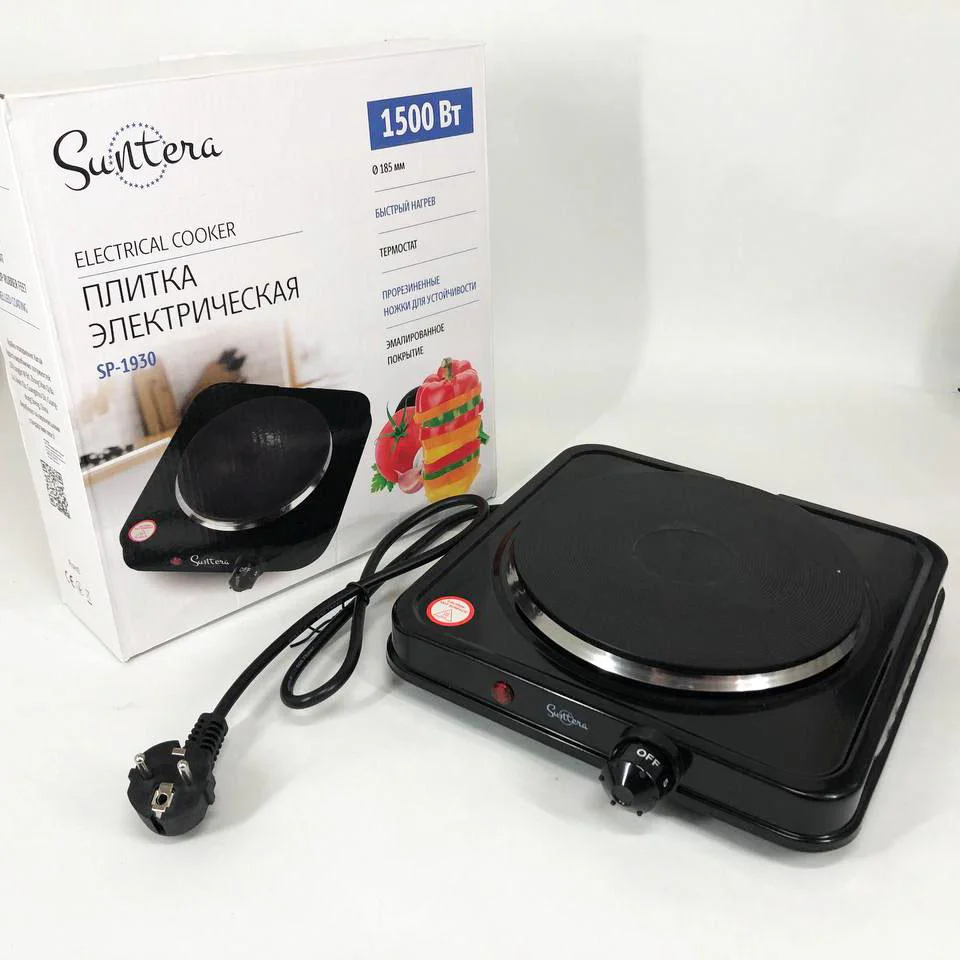 Плита електрична Suntera SP-1930 для компактних кухонь та швидкого приготування їжі.