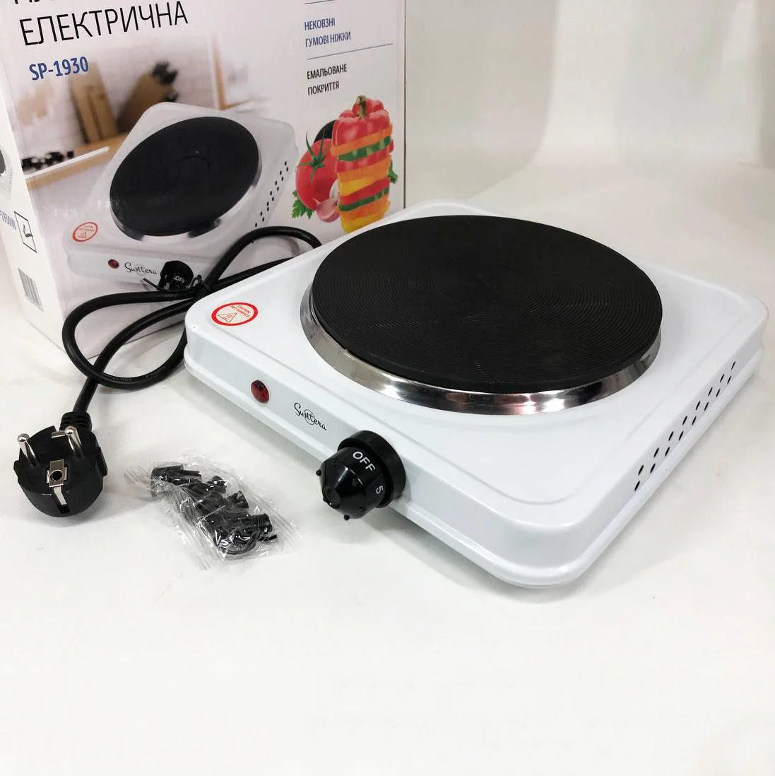 Плита електрична Suntera SP-1930 з однією конфоркою для компактних кухонних просторів. - Зображення 4