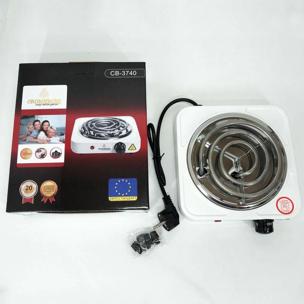 Плита Crownberg CB-3740 настільна електрична однокомфоркова спіральна для компактного використання на кухні. - Зображення 2