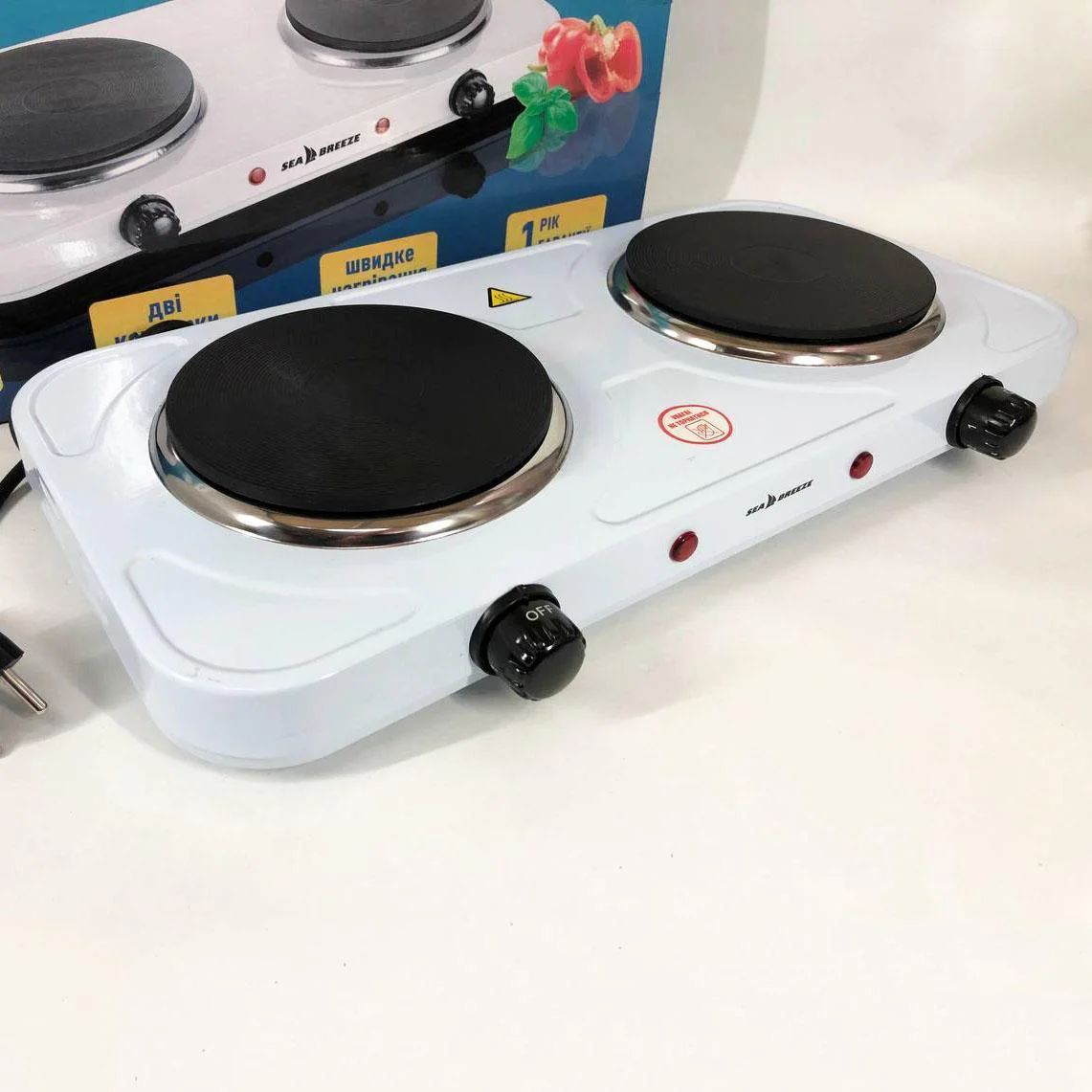 Настільна плита електрична Sea Breeze SB-063 – двокомфорочна плита для комфортного приготування їжі. - Зображення 4